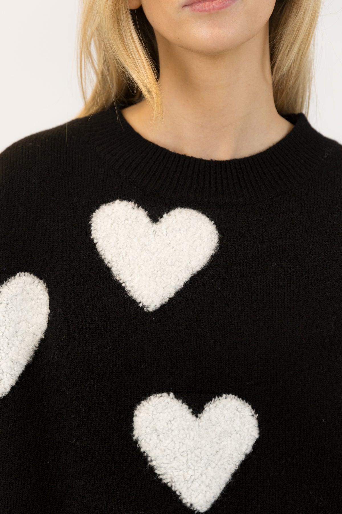 Ajax Sherpa Crewneck - Black/White