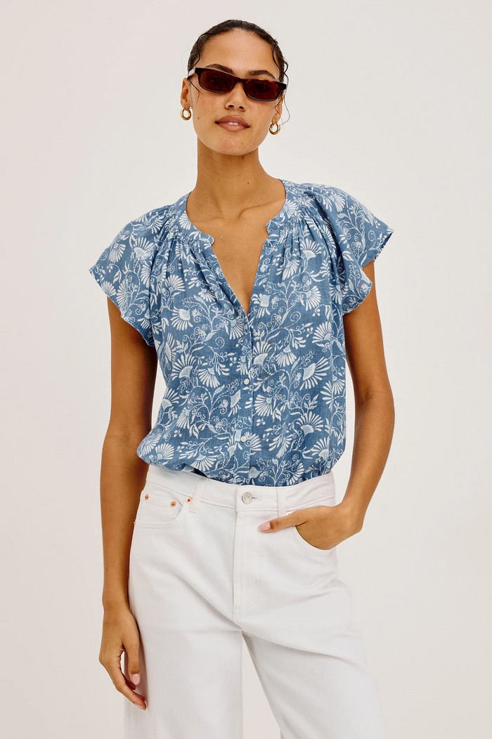 Alena Top - Blue Cassia