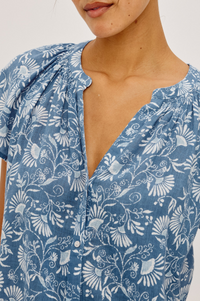 Alena Top - Blue Cassia