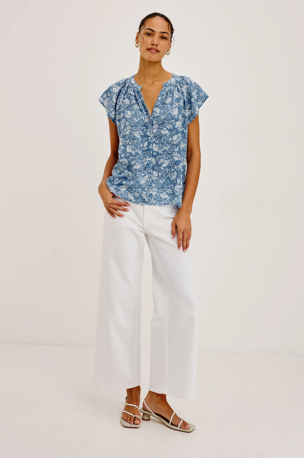 Alena Top - Blue Cassia