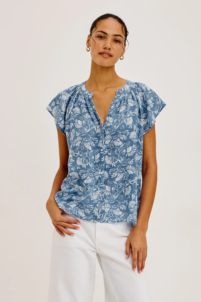 Alena Top - Blue Cassia
