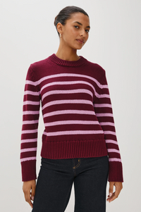 Alise Sweater - Mulberry Stripe