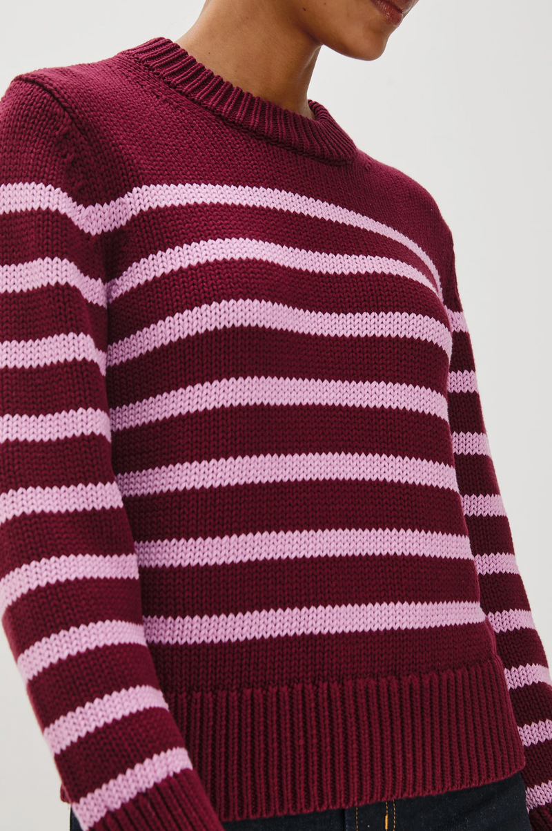 Alise Sweater - Mulberry Stripe