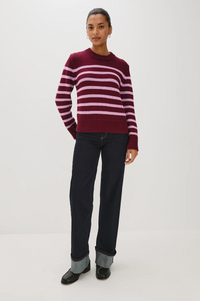Alise Sweater - Mulberry Stripe