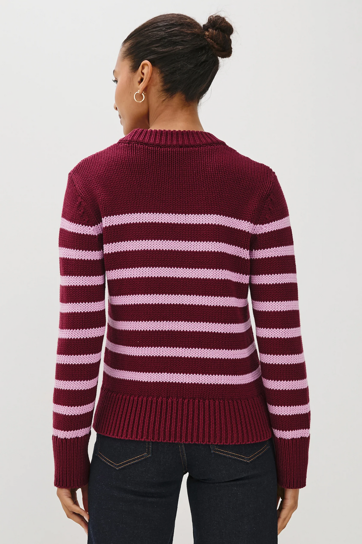 Alise Sweater - Mulberry Stripe