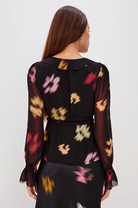 Alixa Top - Onyx Blurred Floral