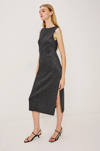 Alora Dress - Gunmetal Lurex