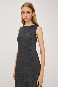 Alora Dress - Gunmetal Lurex