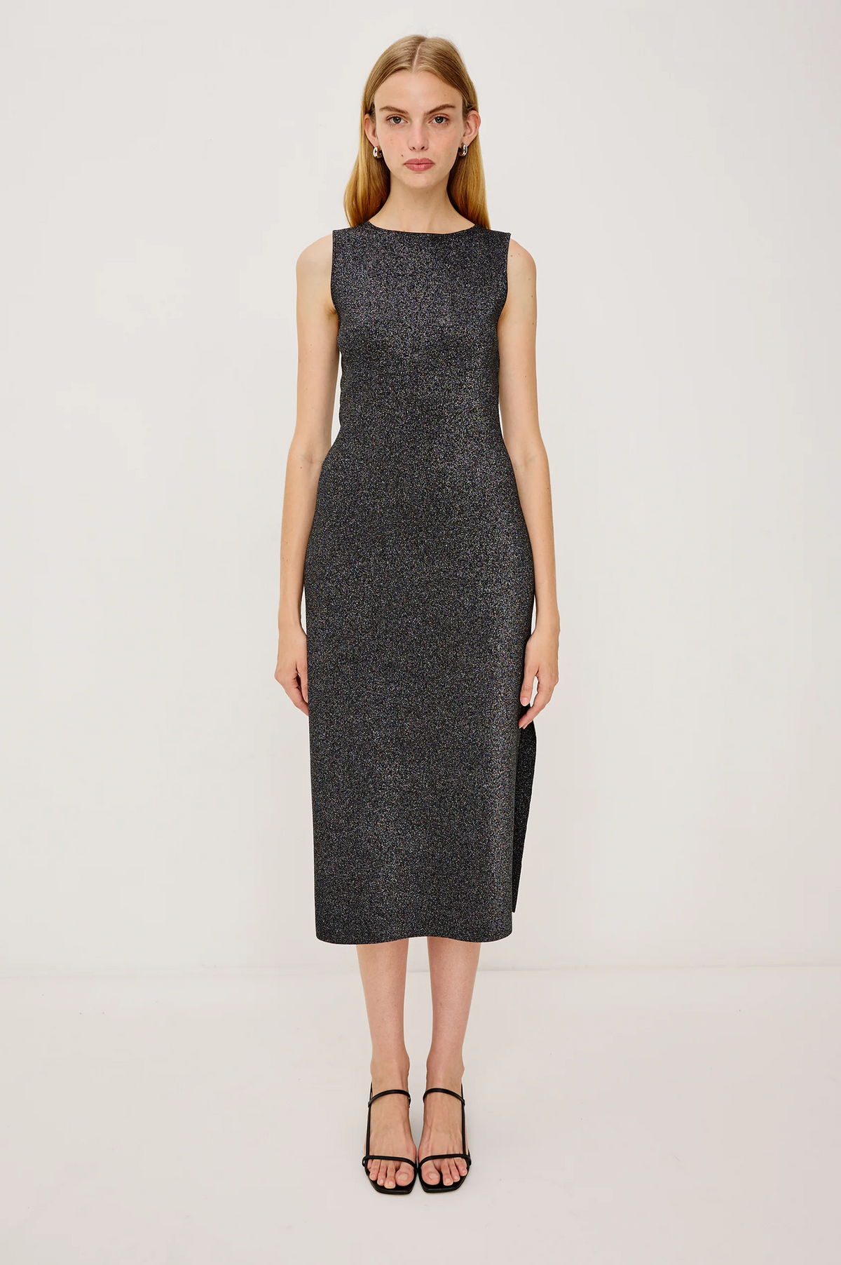 Alora Dress - Gunmetal Lurex
