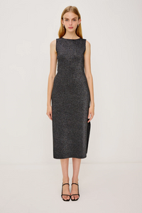 Alora Dress - Gunmetal Lurex