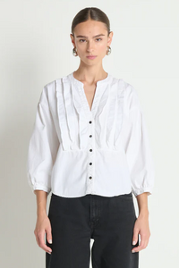 Amelia Ruffle Shirt - Porcelain