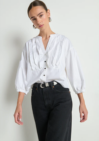 Amelia Ruffle Shirt - Porcelain