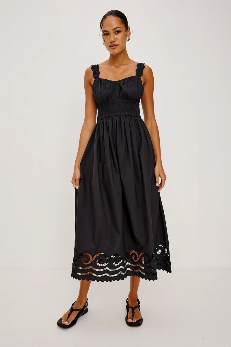 Anadia Dress - Black Embroidery
