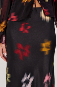Anya Skirt - Onyx Blurred Floral
