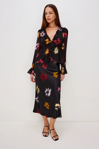 Anya Skirt - Onyx Blurred Floral