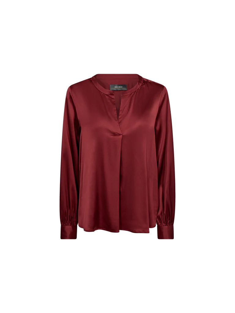 Enfa Satin Blouse - Garnet