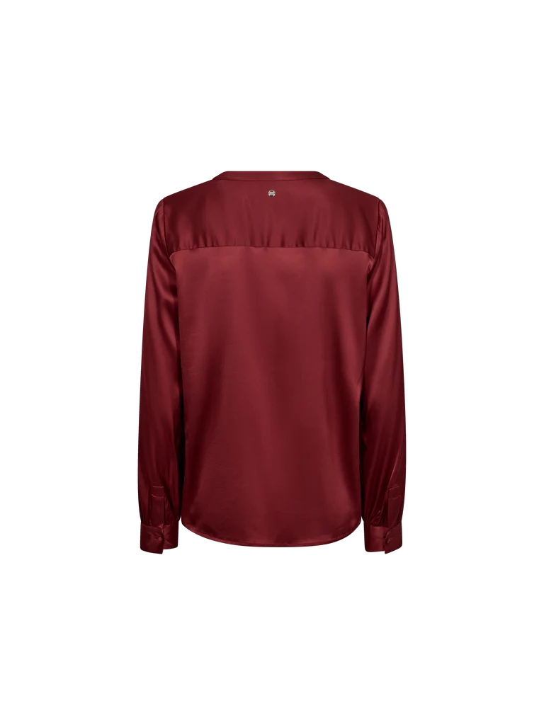 Enfa Satin Blouse - Garnet