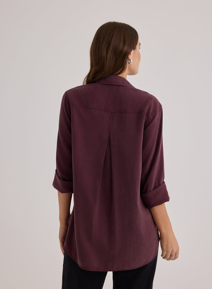 Shirt Tail Button Down - Pinot Noir