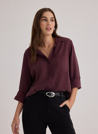 Shirt Tail Button Down - Pinot Noir
