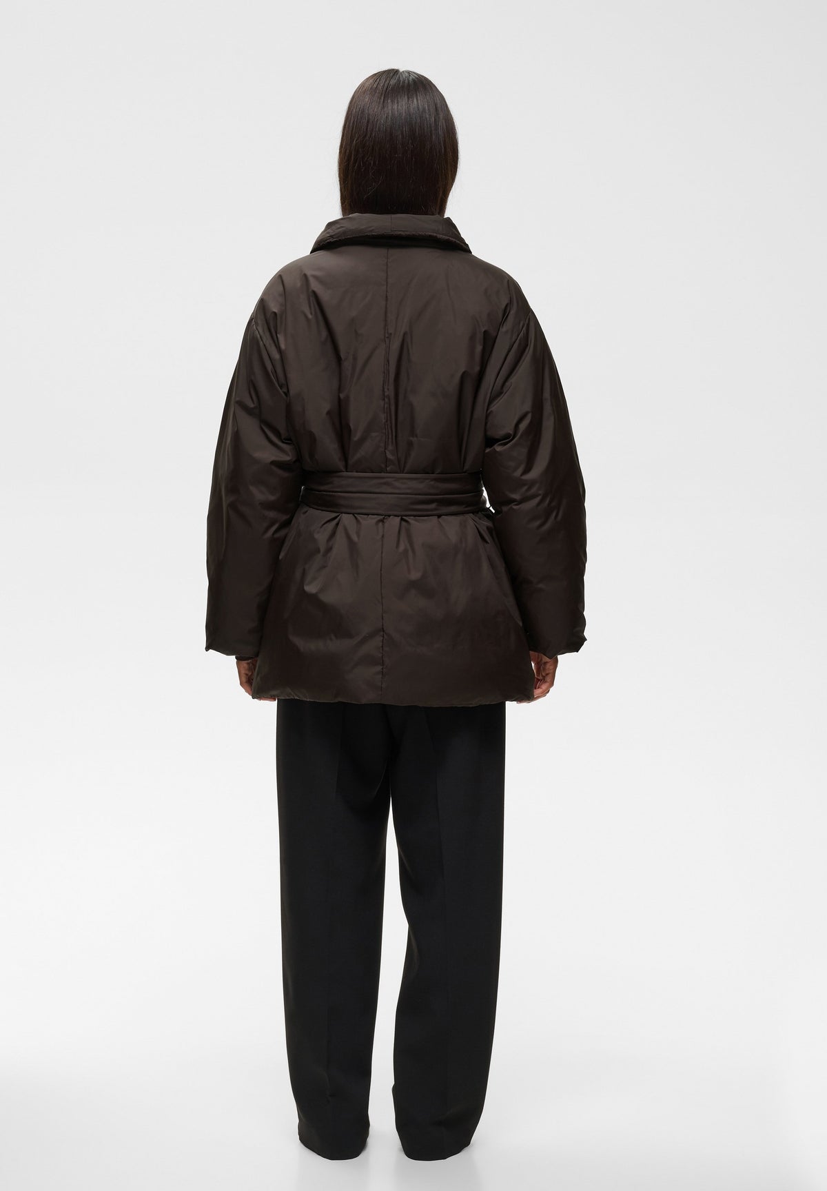 Zinnah Short Cocoon Coat - Chocolate Brown
