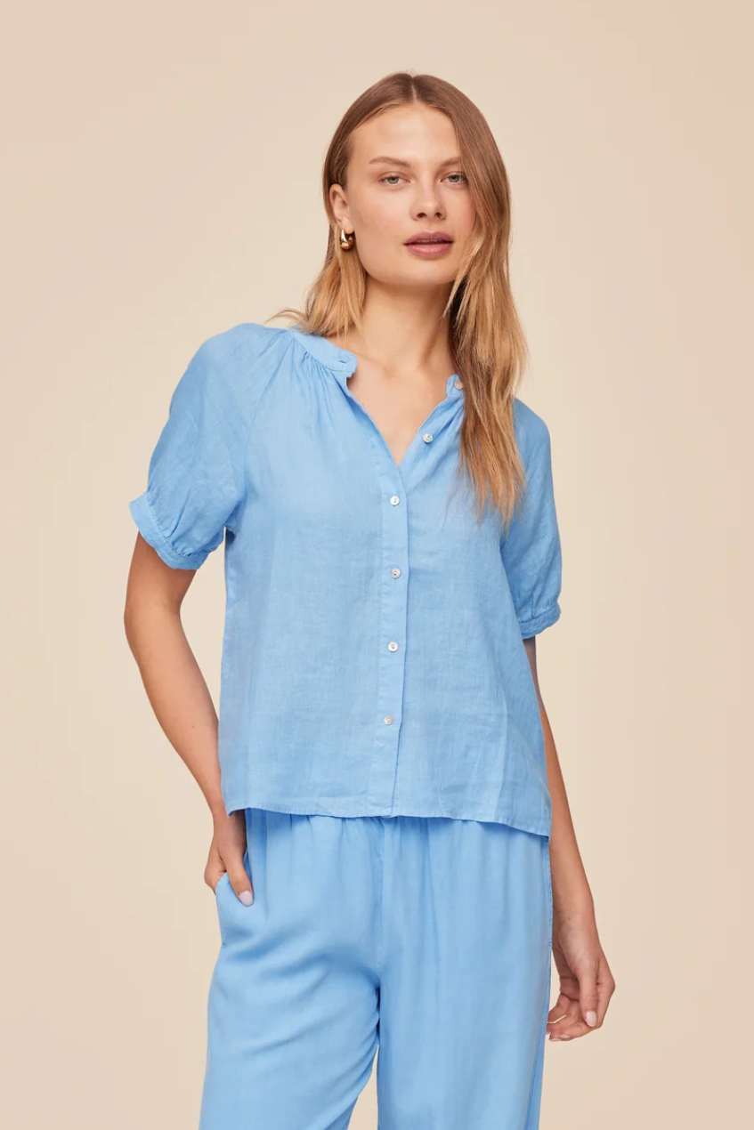 Short Sleeve Raglan Shirt - Tidal Blue