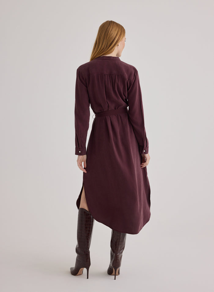 Flowy Hem Maxi Dress - Pinot Noir