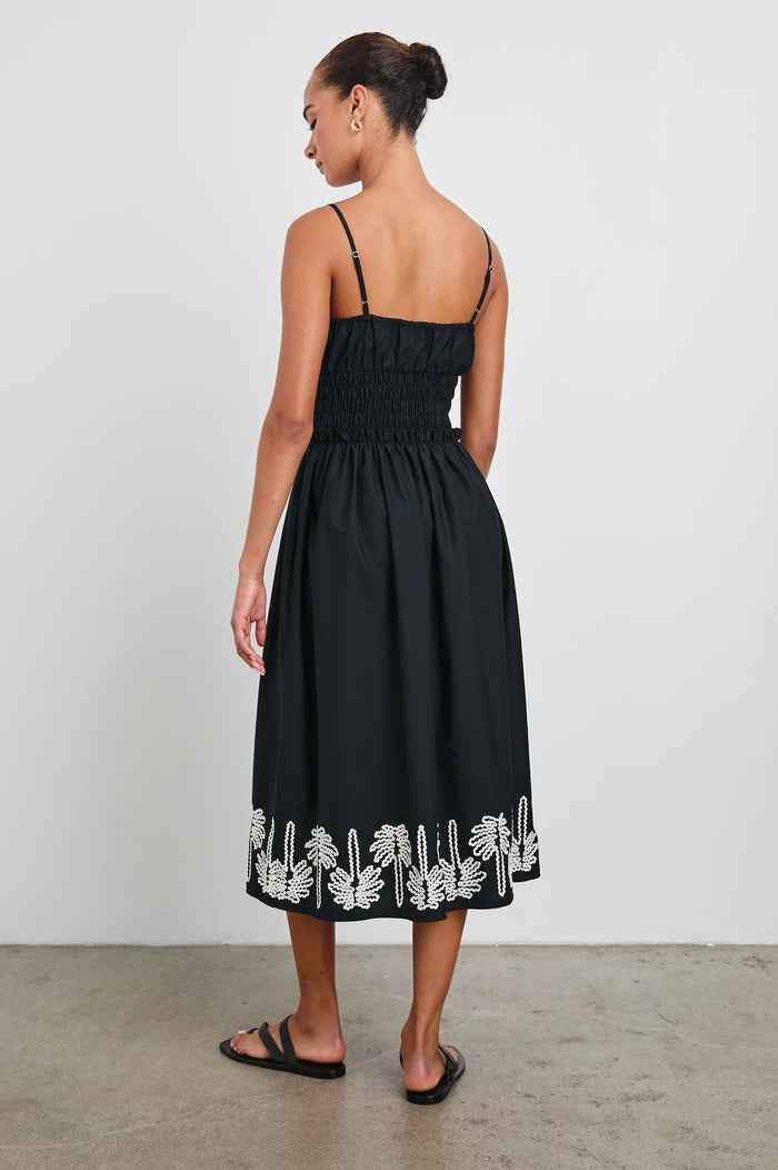 Baja Dress - Black Ivory Palm Trees