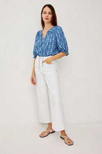 Belina Top - Blue Ikat