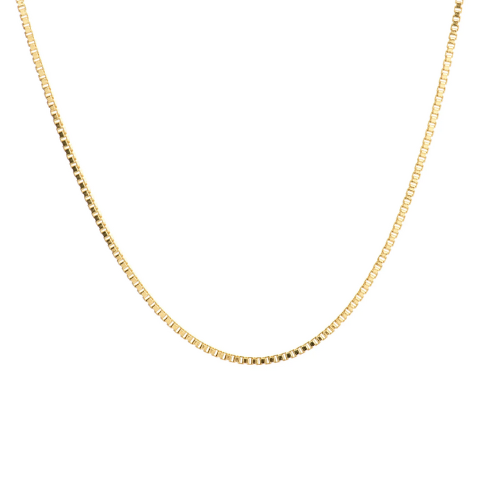 Box Chain 1mm 18" - Gold