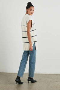 Etta Sweater - Ivory Navy Stripe