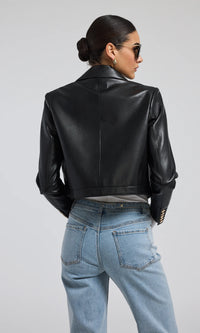 Lola Vegan Leather Jacket - Black