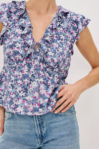 Carmine Top - Blue Blossom
