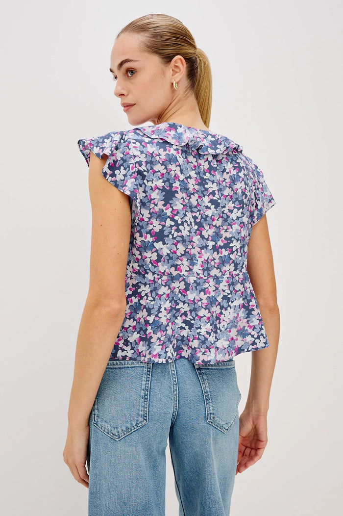 Carmine Top - Blue Blossom