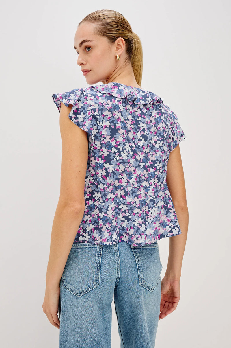 Carmine Top - Blue Blossom