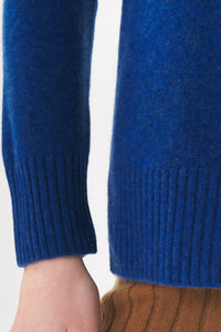 Ribbed Cashmere Crew - Royal Blue