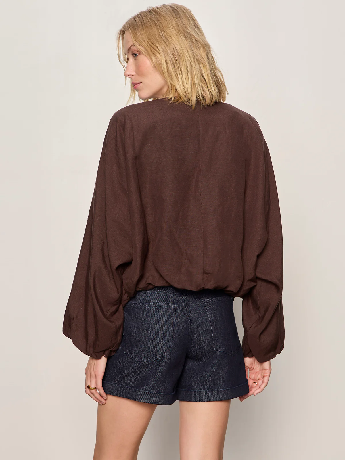Linen Bubble Jacket - Rich Soil