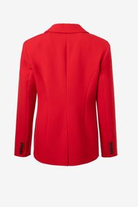 Formal Jacket With Lapel Topstitch - Red