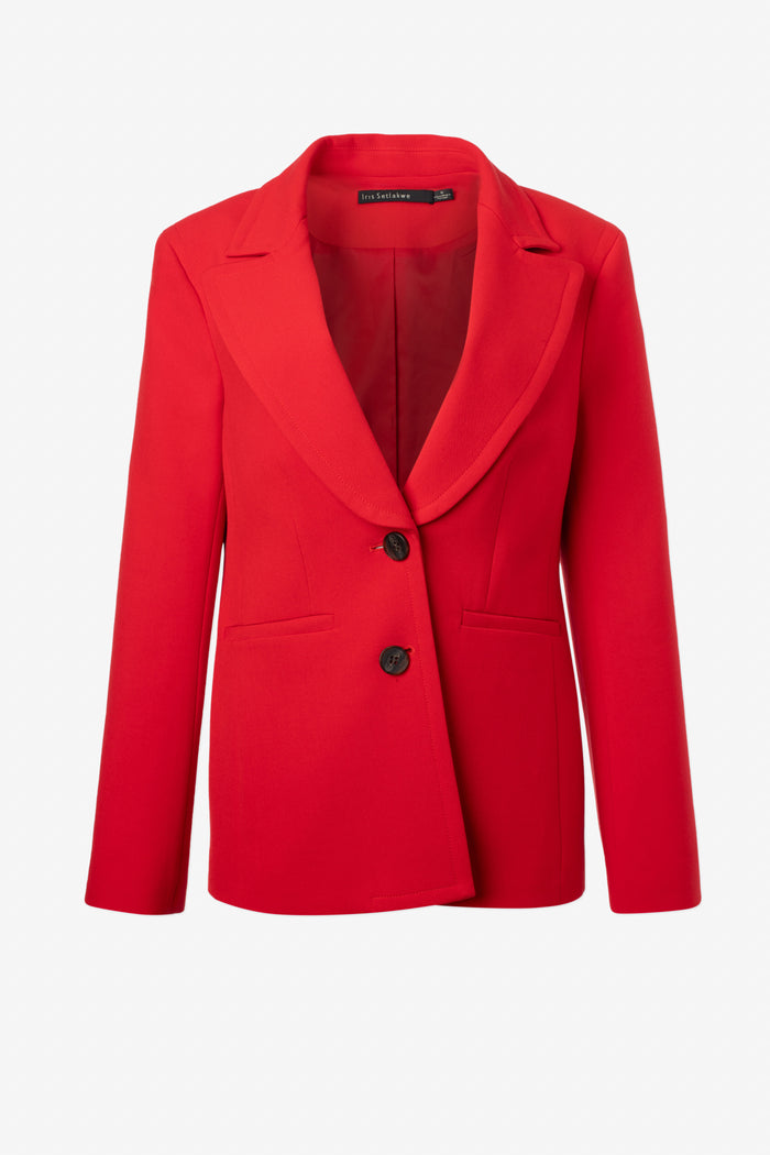 Formal Jacket With Lapel Topstitch - Red