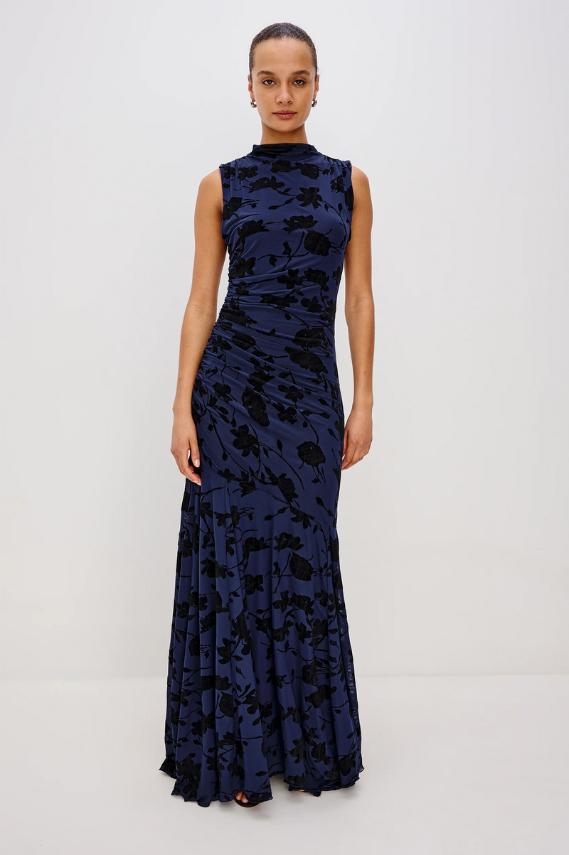 Cosmos Dress - Navy Tossed Floral