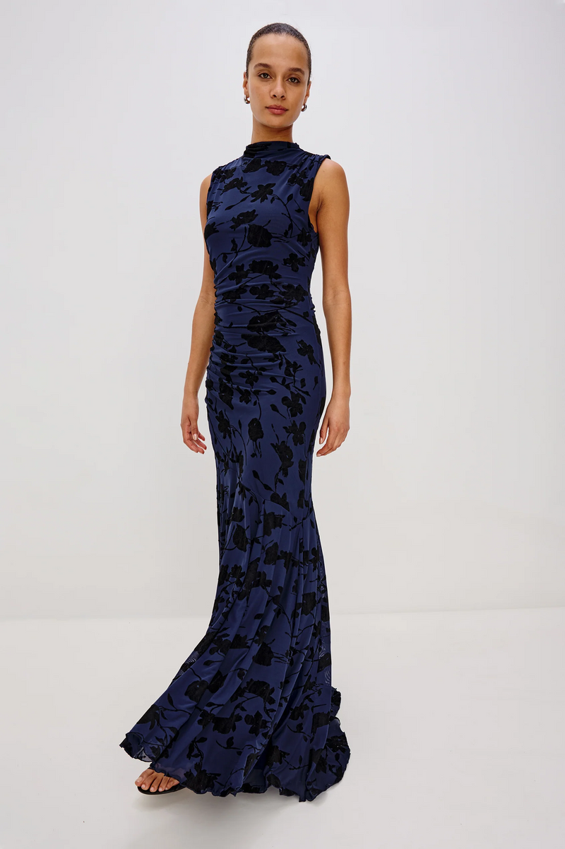 Cosmos Dress - Navy Tossed Floral