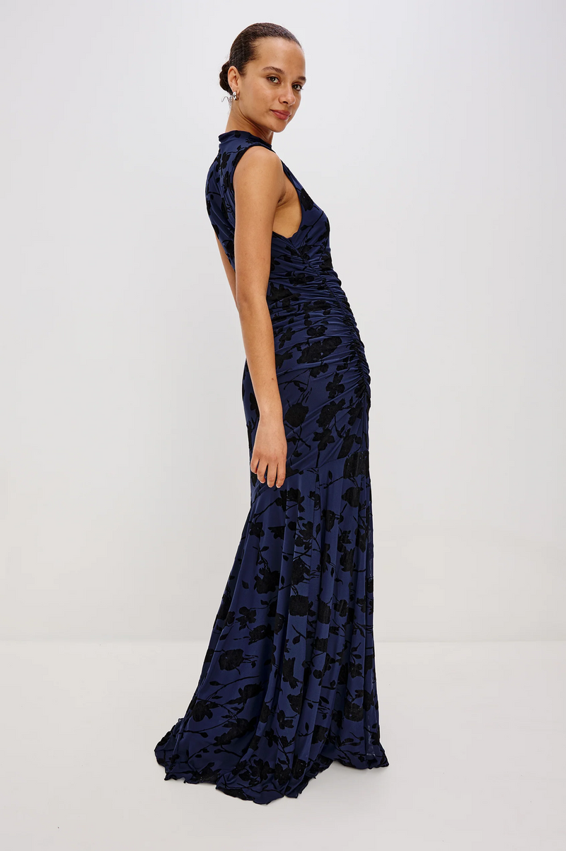 Cosmos Dress - Navy Tossed Floral