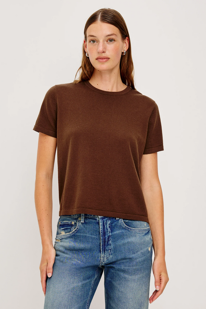 Cotton Cashmere T-Shirt - Espresso