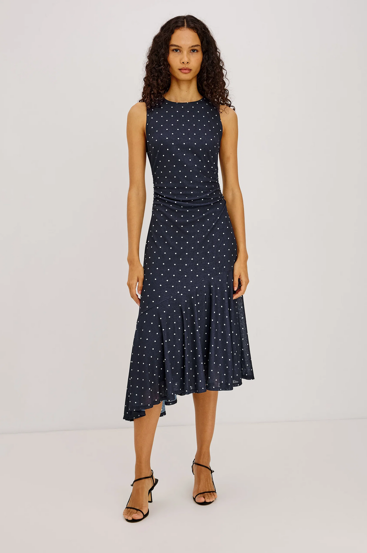 Daija Dress - Navy Polka Dots