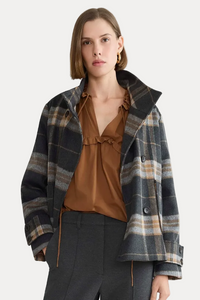 Dakota Jacket - Charcoal/Camel Plaid