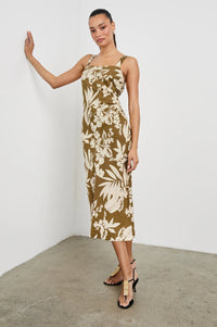 Damarias Dress - Olive Tropic