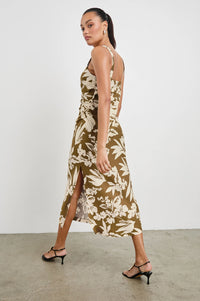 Damarias Dress - Olive Tropic