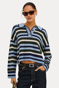 Delora Sweater - Sky Forest Stripe