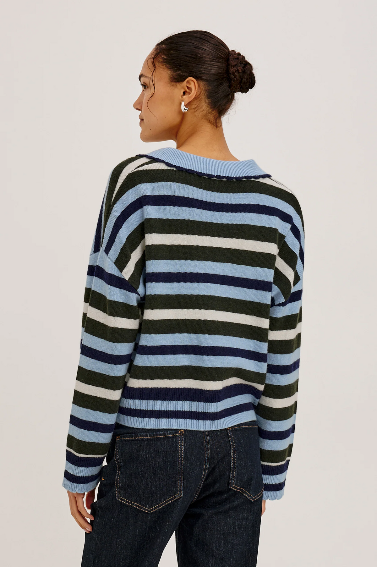 Delora Sweater - Sky Forest Stripe