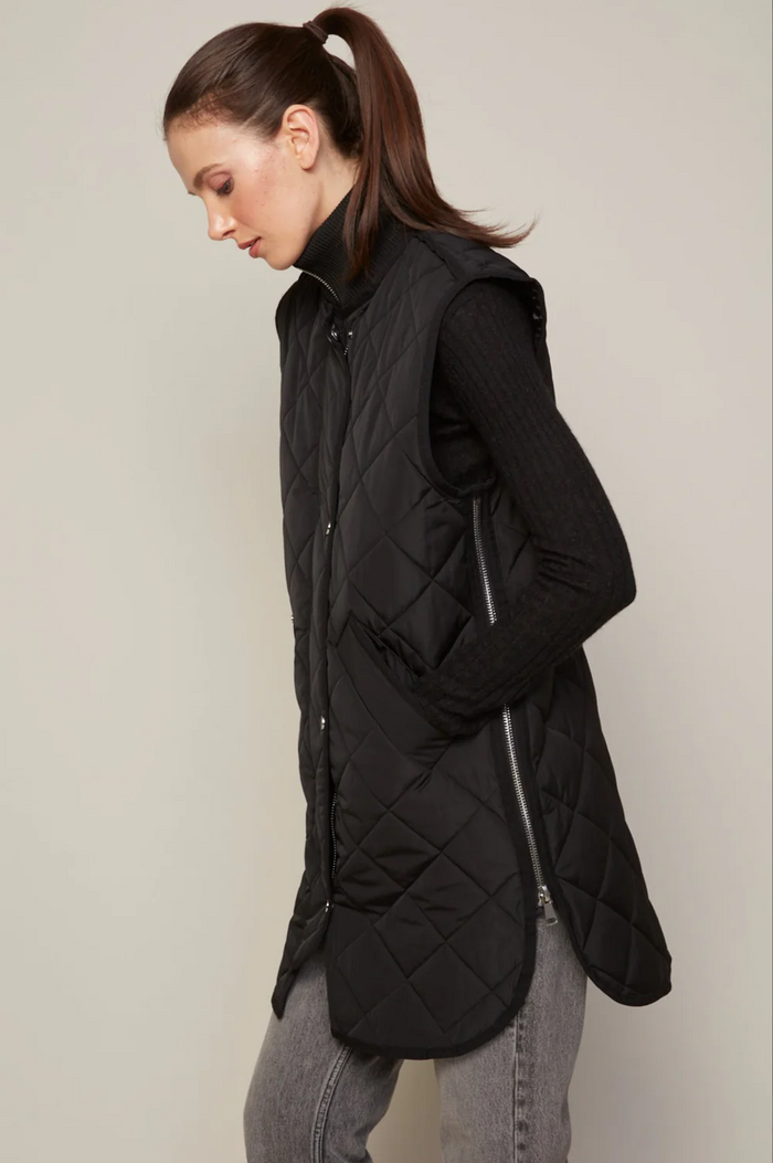 Destiny Quilted Vest - Black