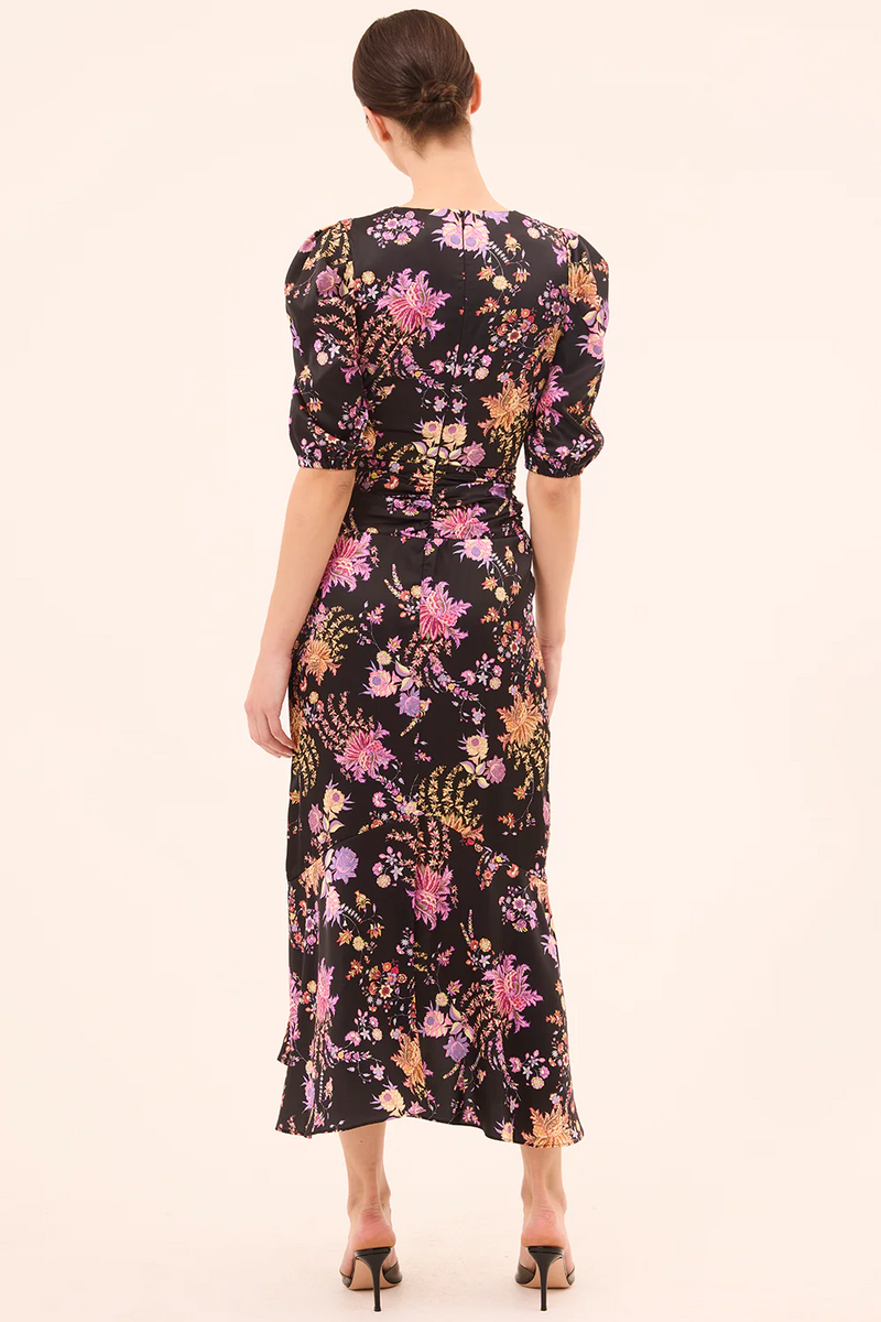 Rosalie Dress - Dusted Cluster Satin